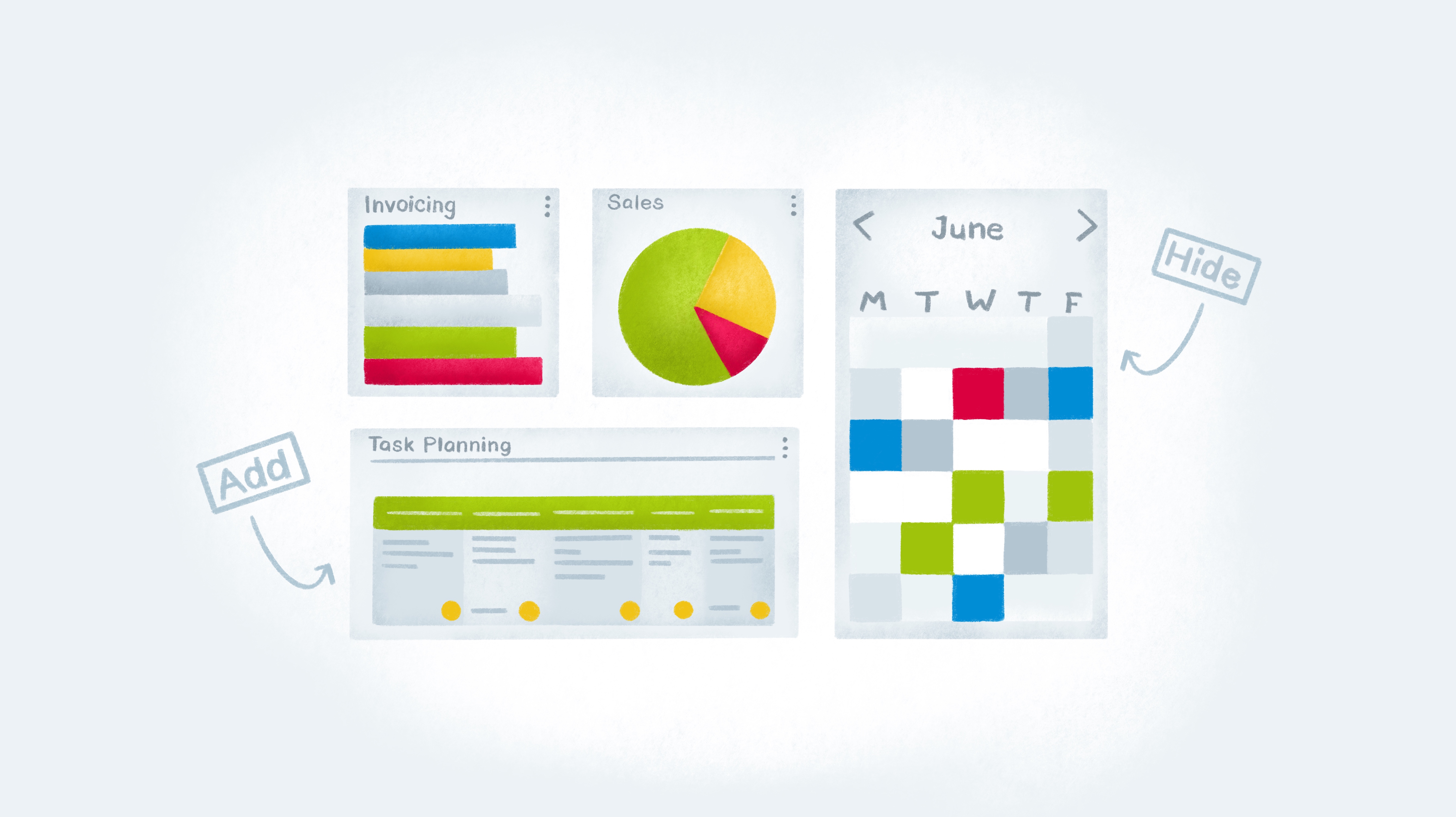 Illustration CRM Adjustable Widgets