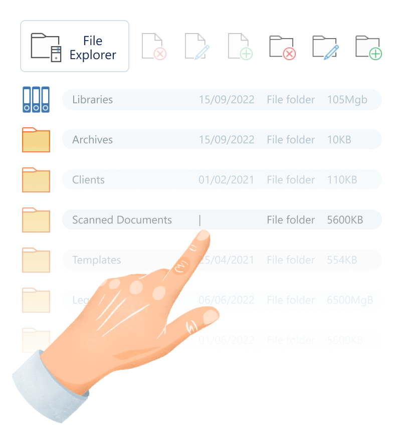 Mantaray CRM File Explorer tool in Document Management