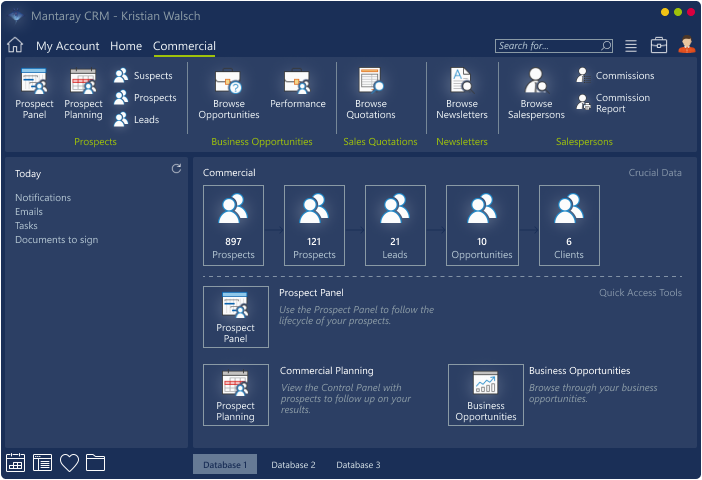 Mantaray CRM Sales Management screen