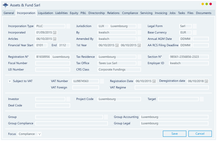 Mantaray Fiduciaries Customer Management screen